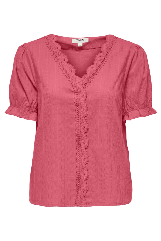 ONLERIKA SS V-NECK TOP WVN CS 15353157 CORAL PARADISE